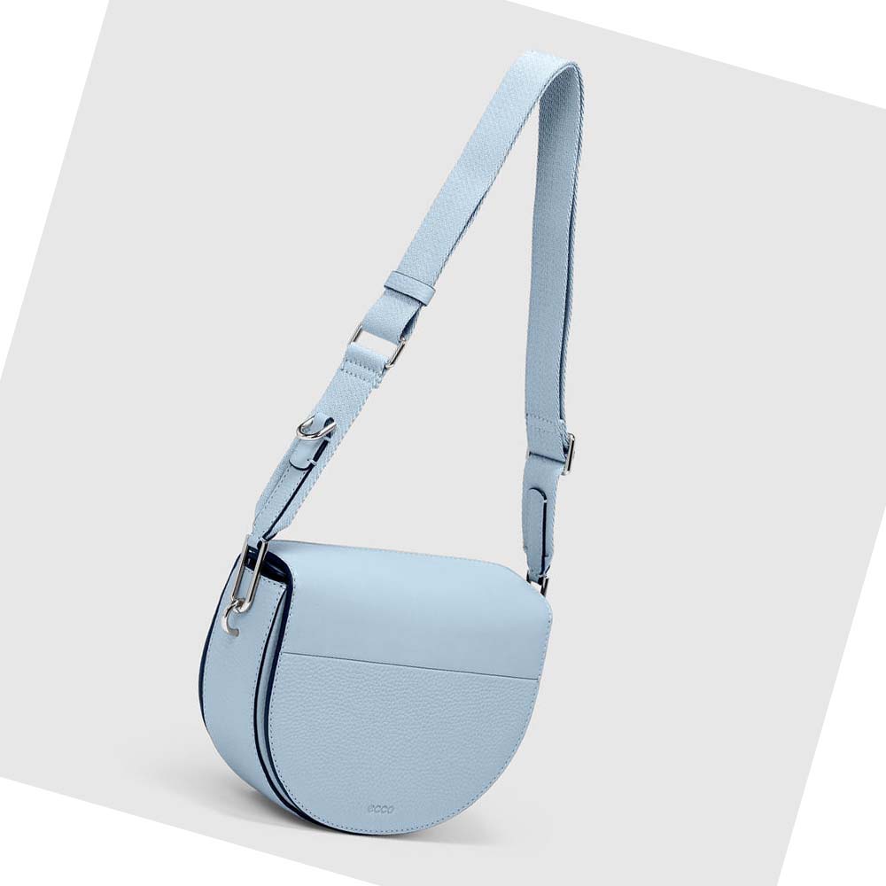 Women's Ecco Textureblock Saddle Handbag Blue | Canada 340AHK